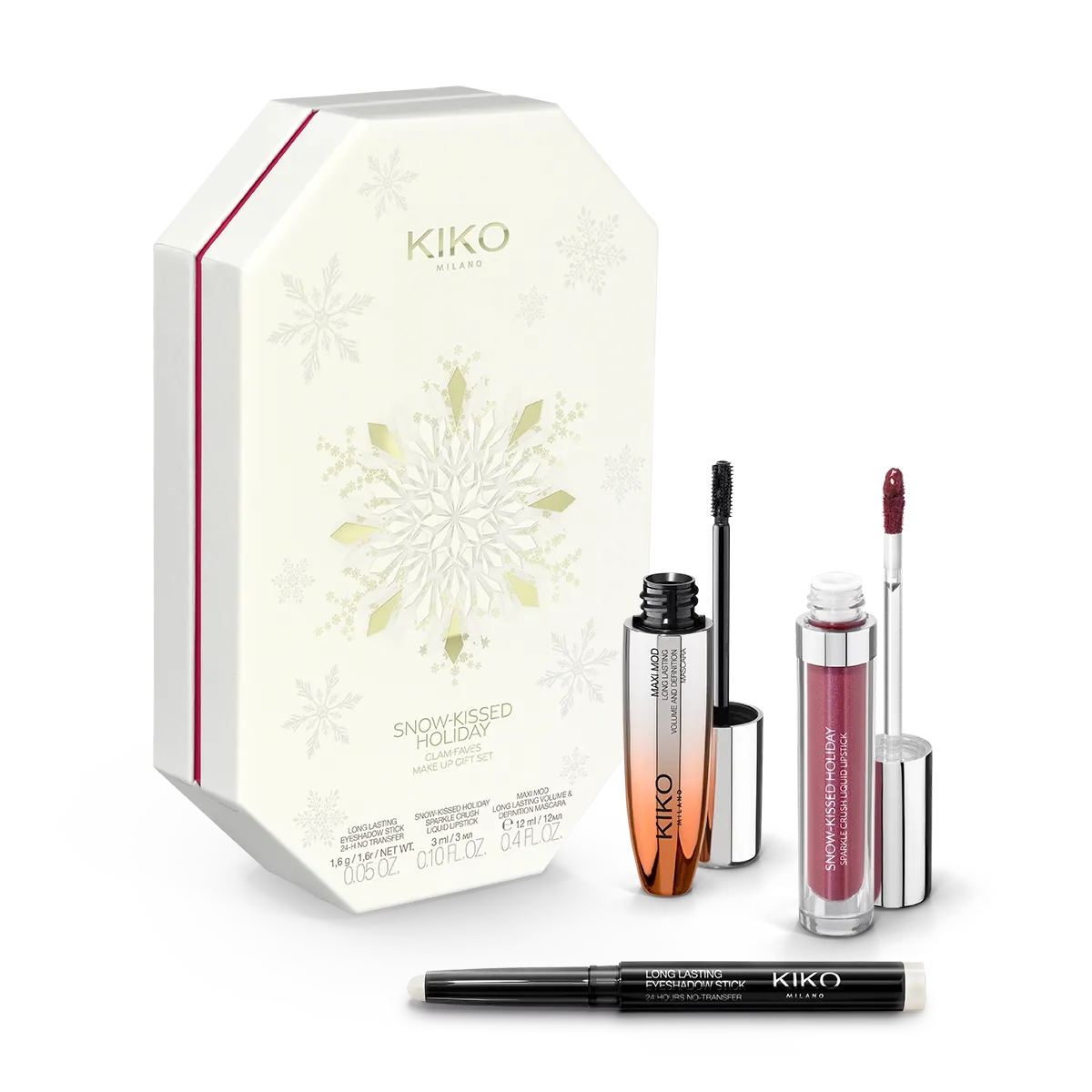 kiko snow-kissed holiday glam-faves make up gift set + 1 kiko foundation gratis