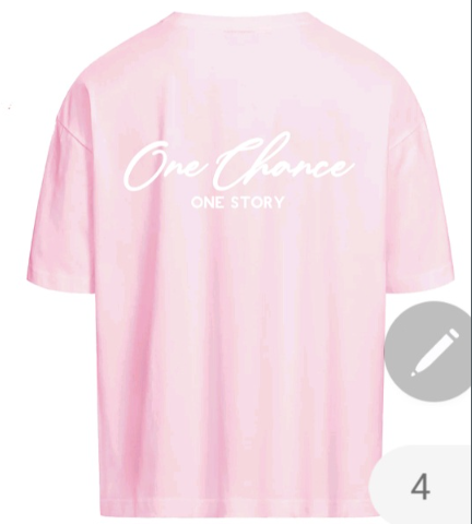 Camiseta rosa extragrande de One Chance