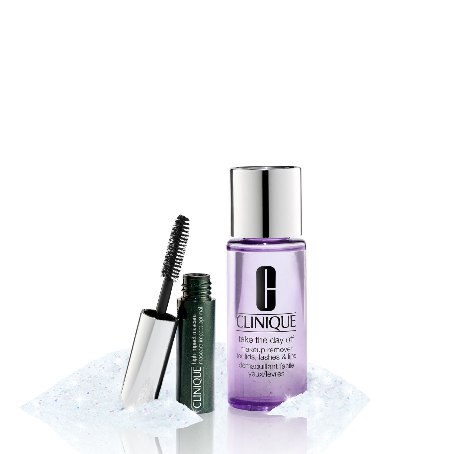 Clinique makeover remover+mascara+bag