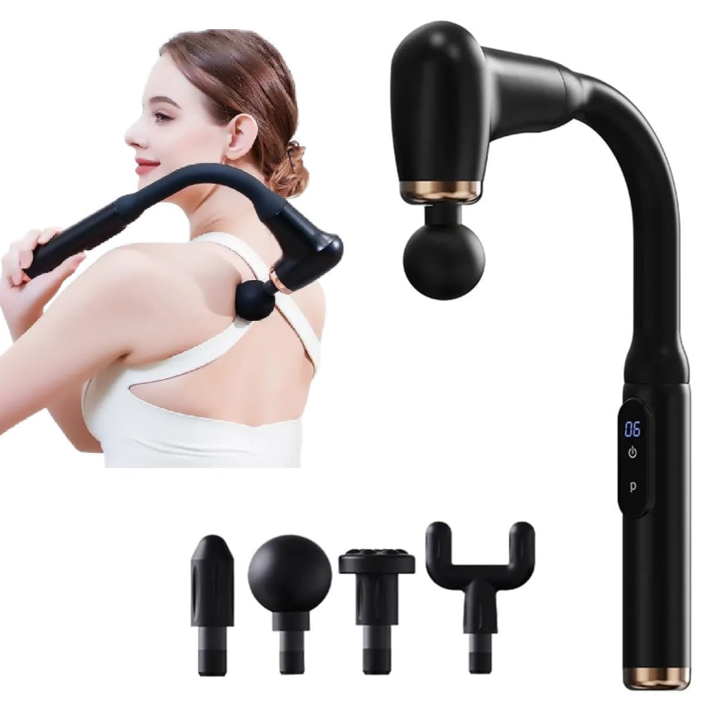 Massagegerät mit langem Griff – Selbstmassage Tiefengewebe Muskel-Massagepistole für Rücken, Nacken & Schultern (Verschiedene Farbe)