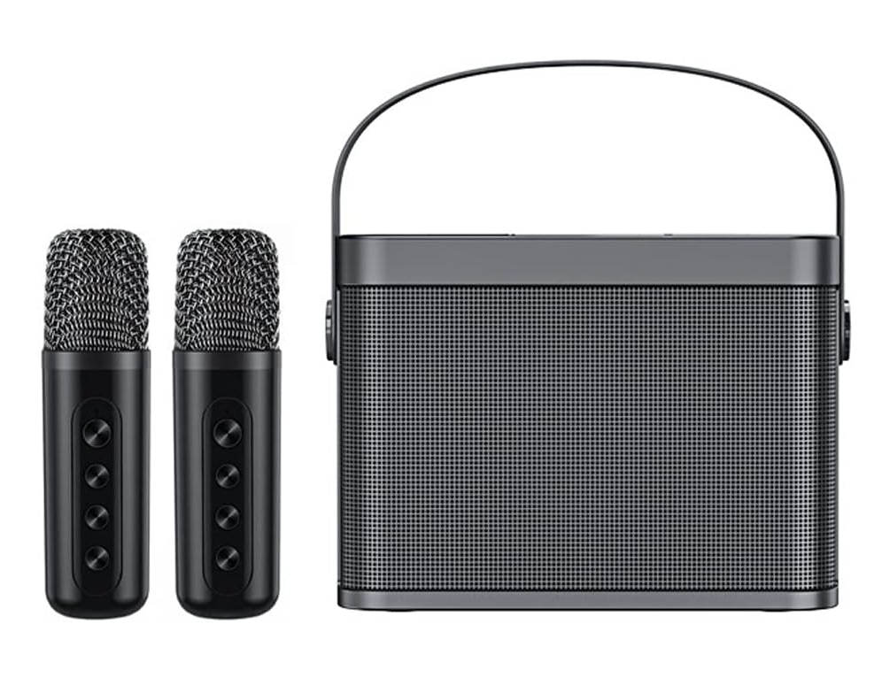 Bluetooth Karaoke Box – Kabellos mit 2 Mikrofonen für Kinder und Erwachsene (Verschiedene Farben)
