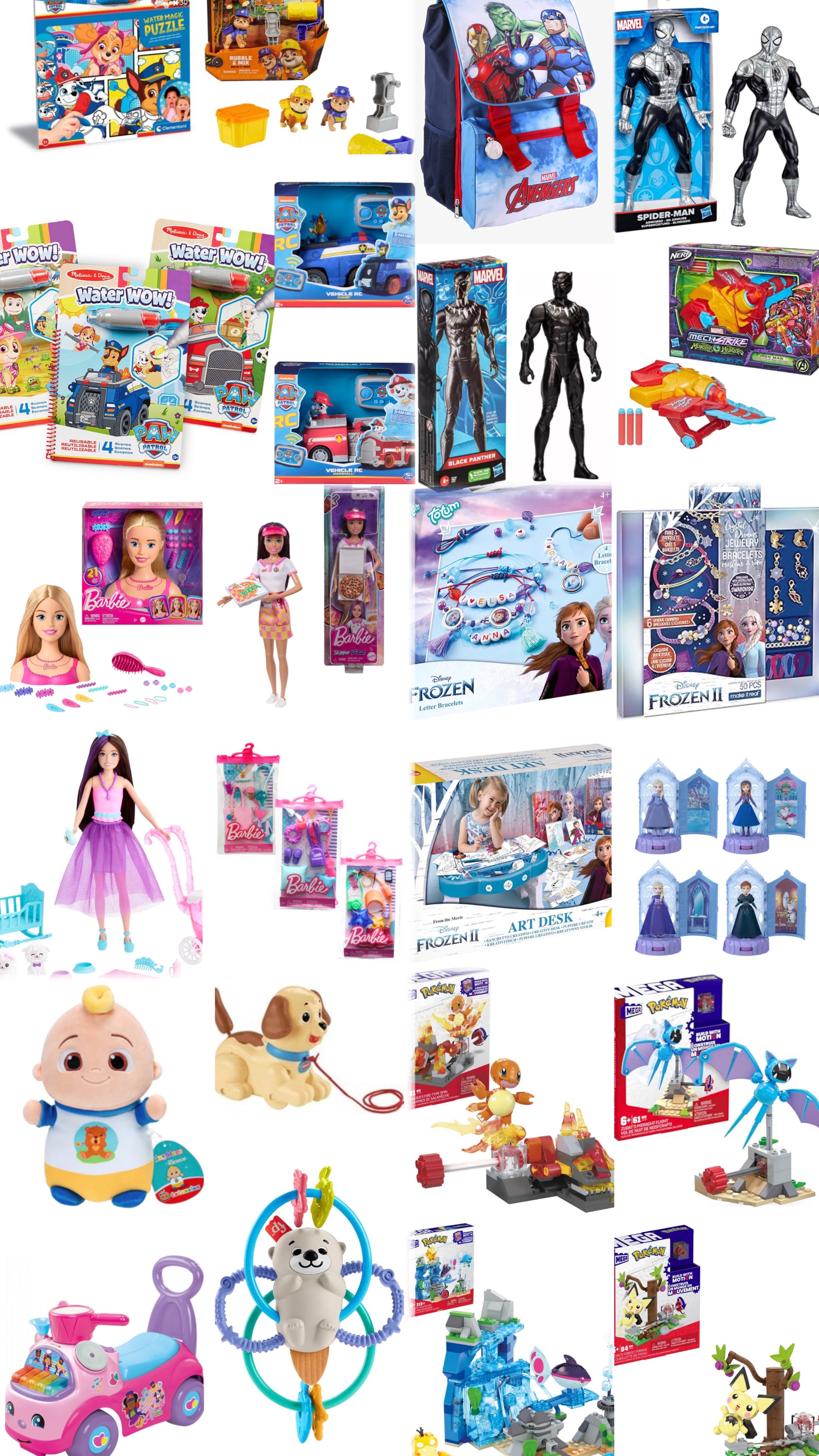 Spiele 4er-Set – Paw Patrol, Marvel, Barbie, Frozen Anna & Elsa, Pokémon und Baby-Spiele