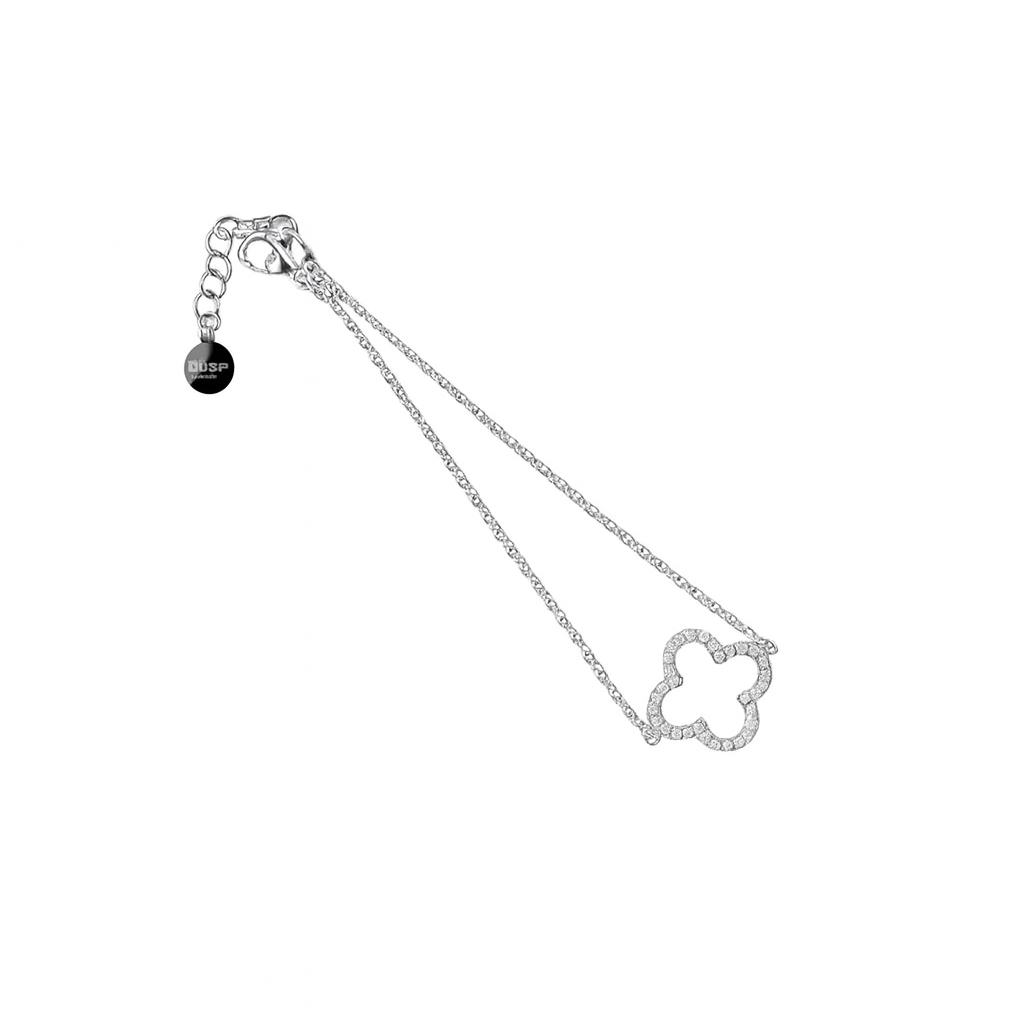 Kleeblatt Kristall Armband Gold/Silber
