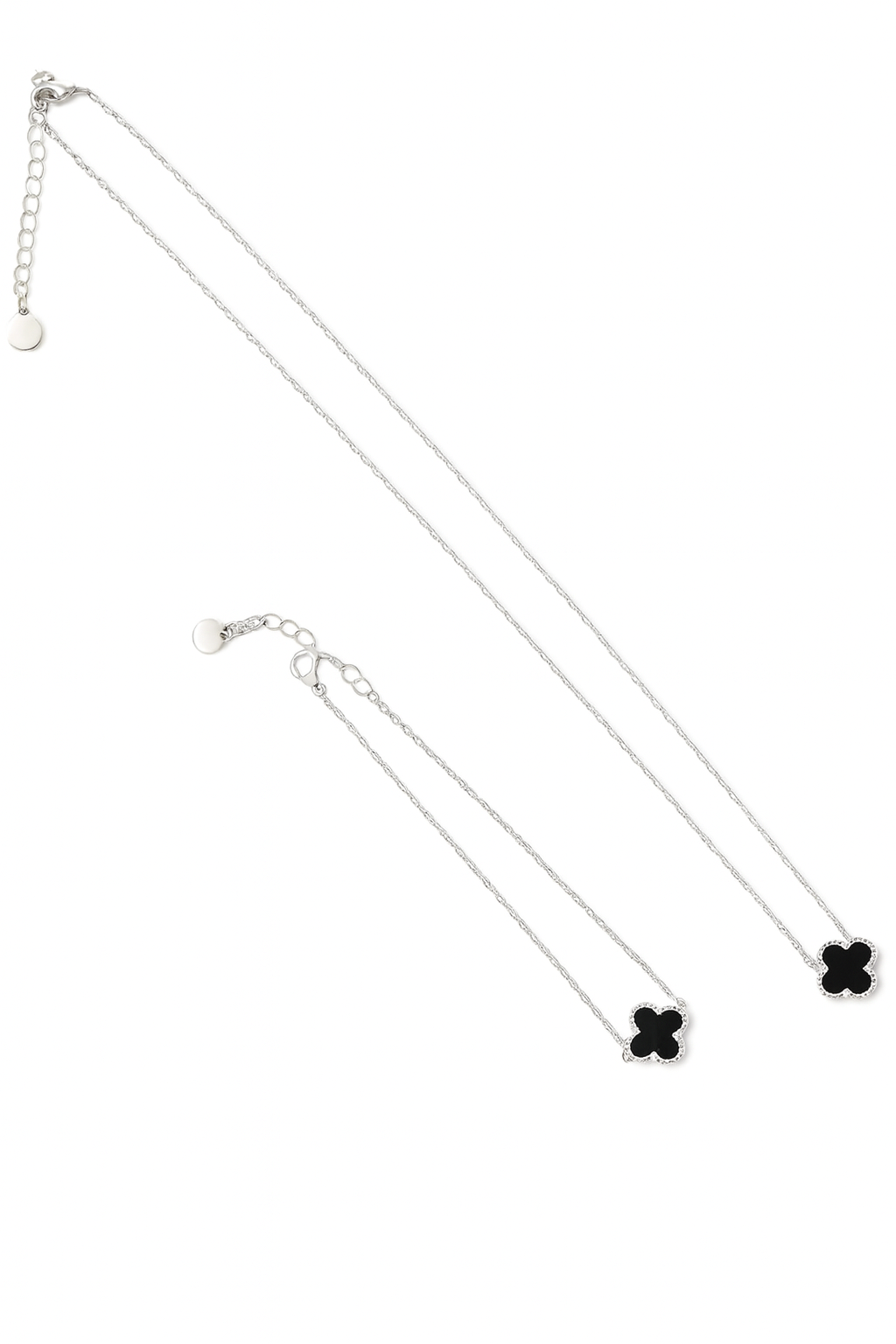 Kleeblatt Verschiedene Sets Kette, Armband, Ring, Ohrringe -  Gold/Silber - Edelstahl, 14 Karat Farbe