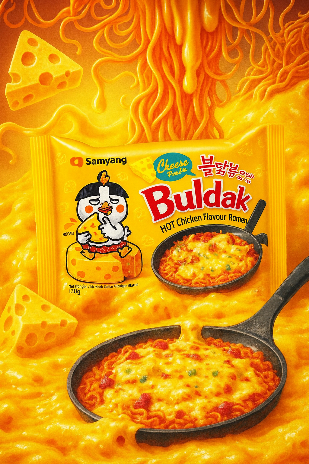 Samyang Buldak Instant Nudeln Cheese Hot Chicken Flavour Ramen
