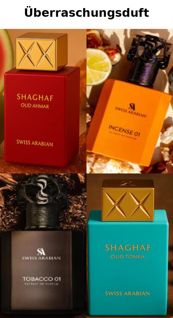 Parfum – 1 tester – Auswahl aus 4 Swiss Arabian Parfums – Zufallsauswahl – (Gesamtwert 50 €–70 €)