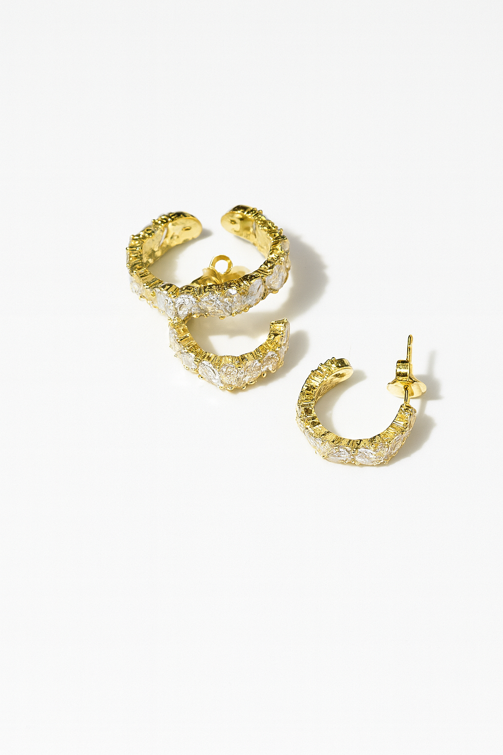 Kristall Set Ohrring mit Ring Gold/Silber